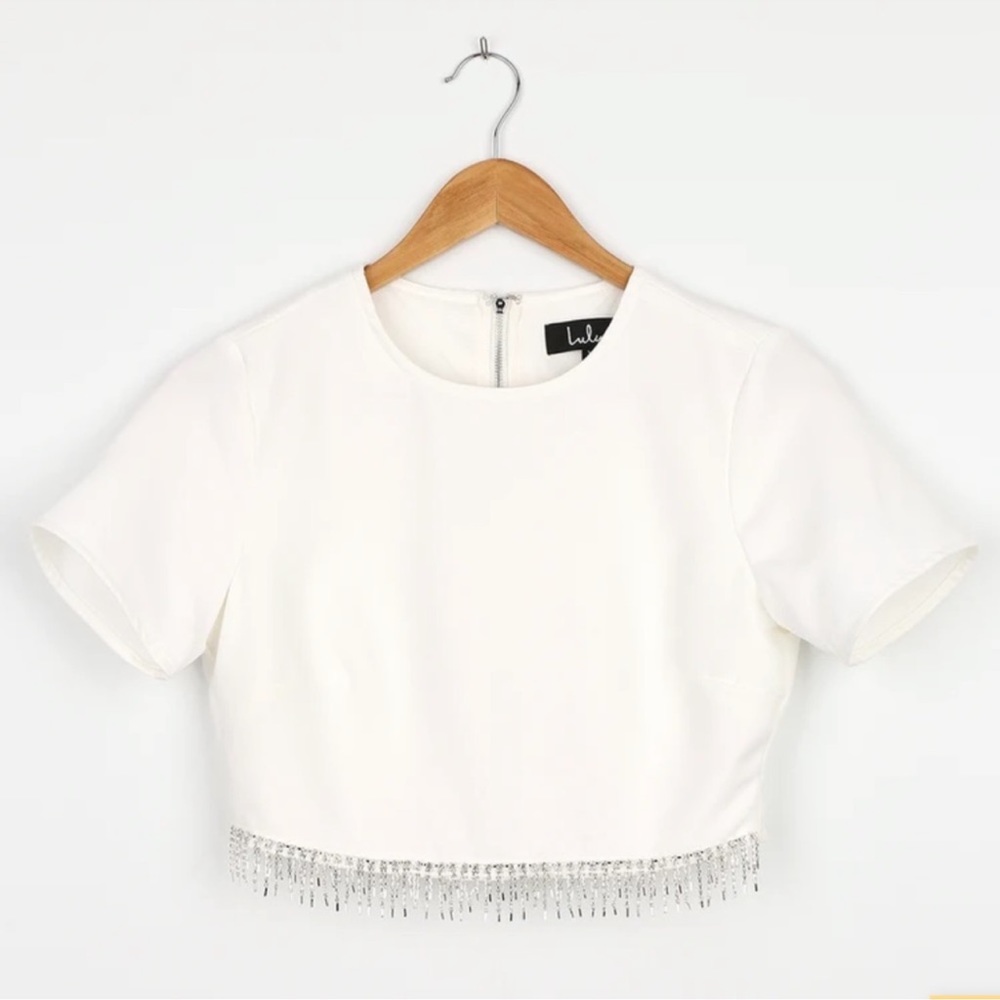 Lulus fringe crop top